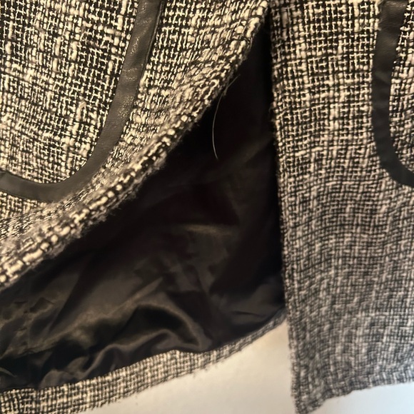 Vintage Inspired Tulle Black and White Tweed Wool Blend Coat Size S - Picture 4 of 7